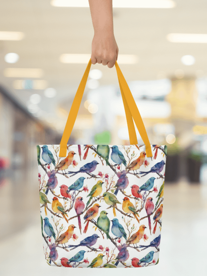 Multi Coloured Birds Tote Bag product image (1)