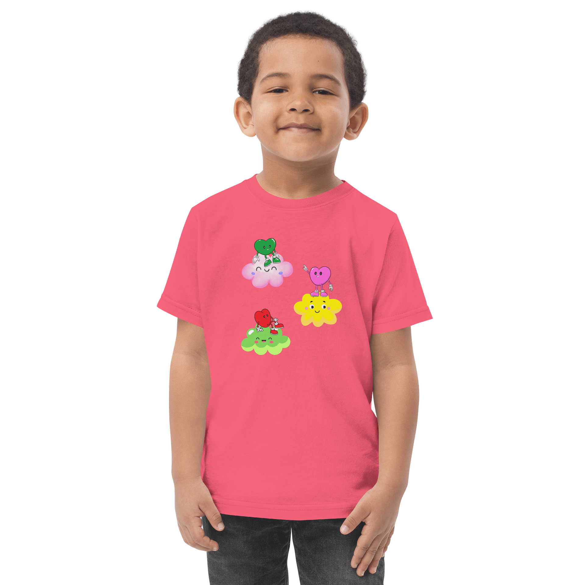 Cloudy Little Hearts Toddler Jersey T-Shirt product image (9)