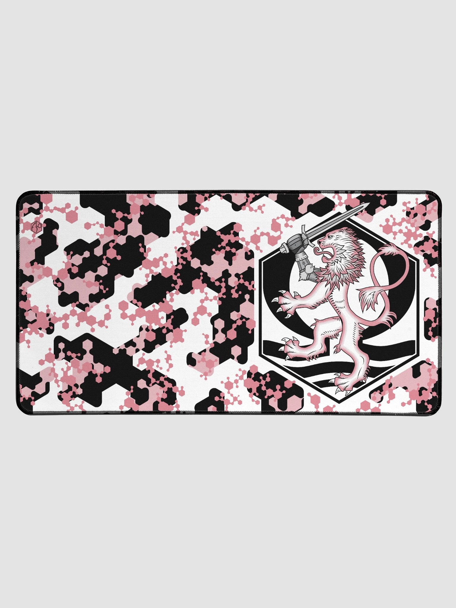 Desk Mat 15.5" x 31.5" Hexagon Camo, Lion, Pink product image (1)