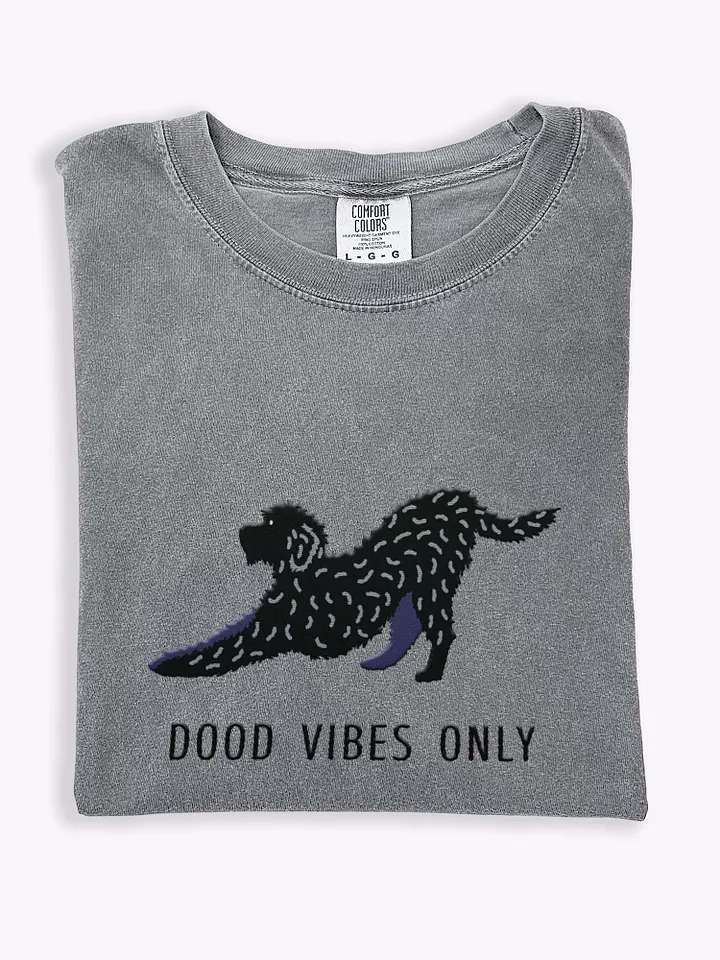 Dood Vibes Only T-Shirt(Embroidered) of a Labradoodle(Black) product image (1)
