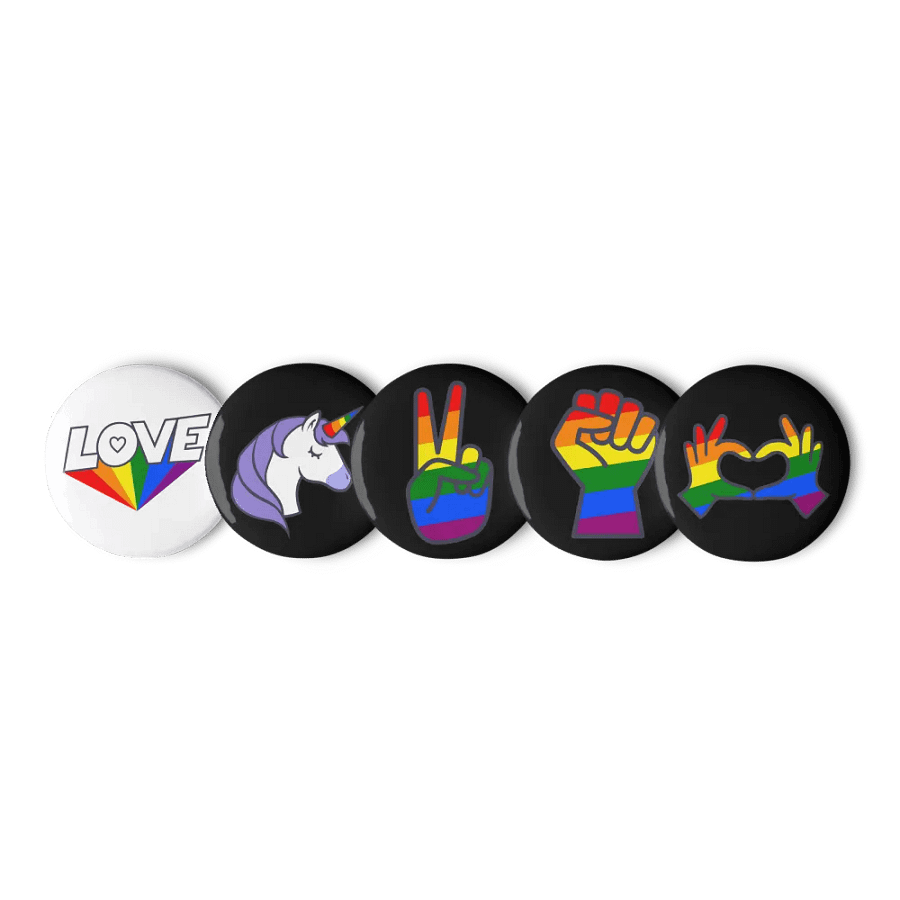 Rainbow Love Pin Buttons Set product image (2)
