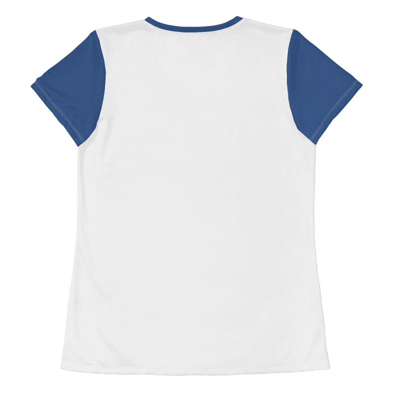 Women's Athletic Short Sleeve Tee, With Blue Flowers product image (6)