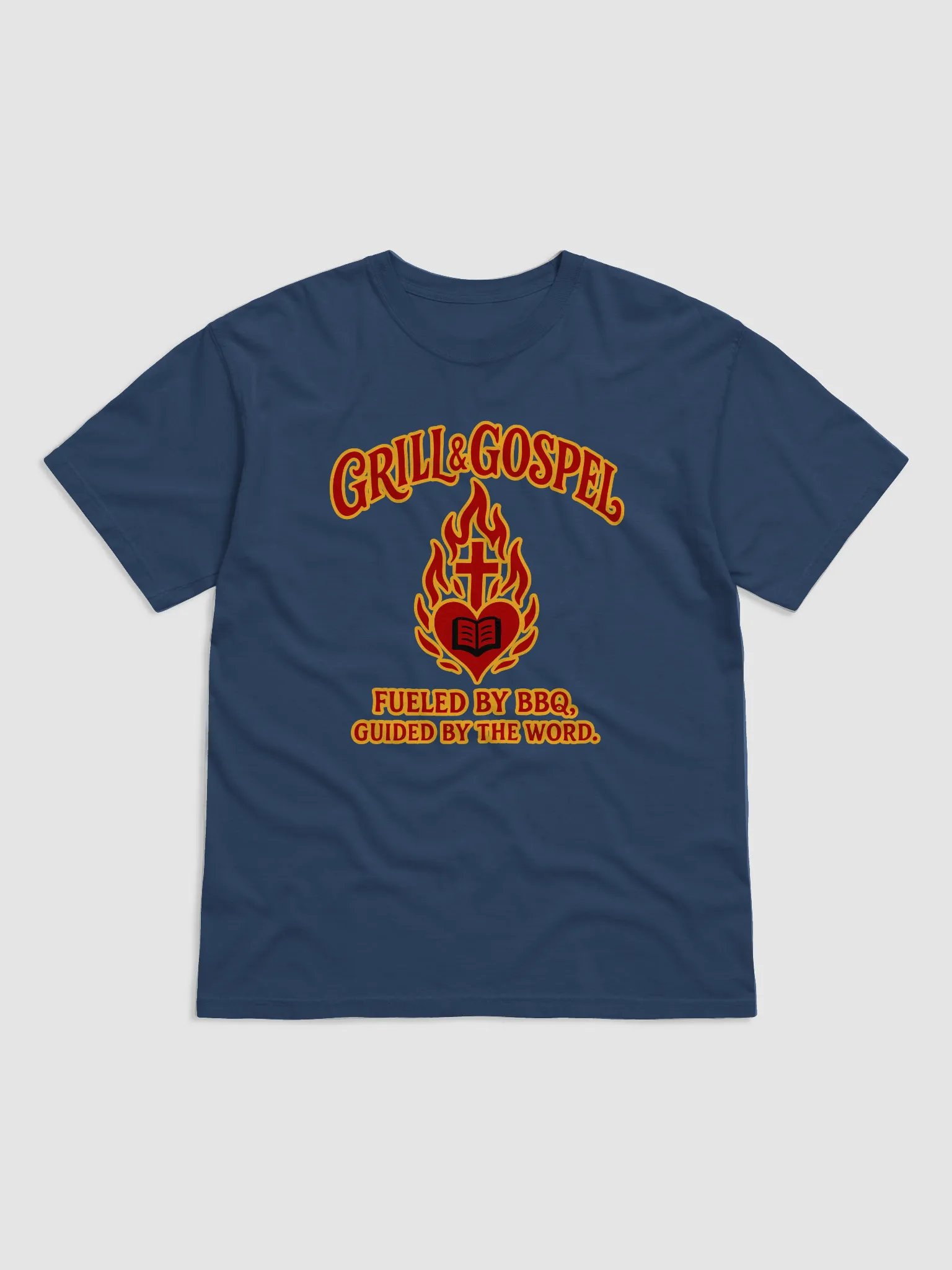 Grill & Gospel Christian BBQ T-Shirt – Fueled by BBQ, Guided by the Word product image (1)