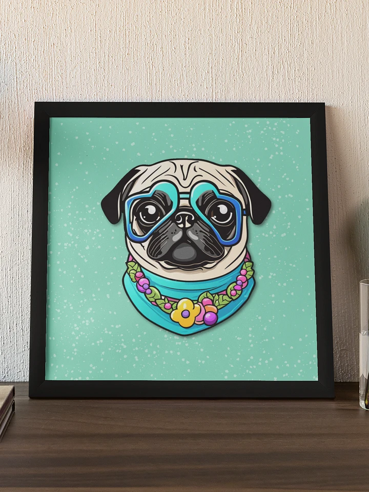 Retro Pug Framed Wall Art Print product image (1)