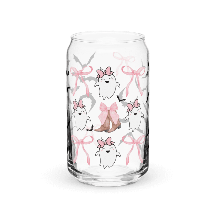 Spooky Ghost Halloween coquette pink bow Glassware Set product image (2)