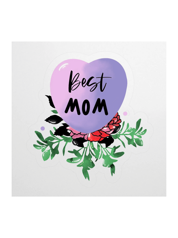 Best Mom Floral Heart Sticker product image (2)