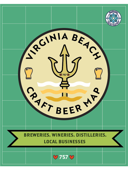 Boozy Virginia Beach Map - instant digital download product image (1)