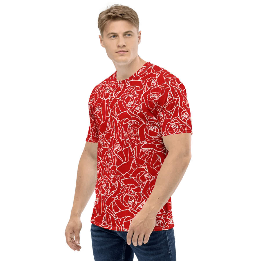 Loads of Roses · red-white crew neck t-shirt product image (5)