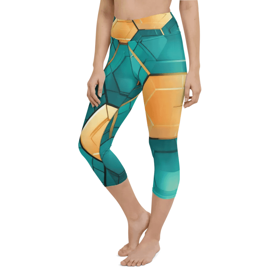 Hexagonal Harmony: Teal and Gold Geometric Fusion product image (12)