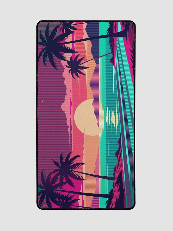 Retro Neon Tropical Sunset Desk Pad product image (2)