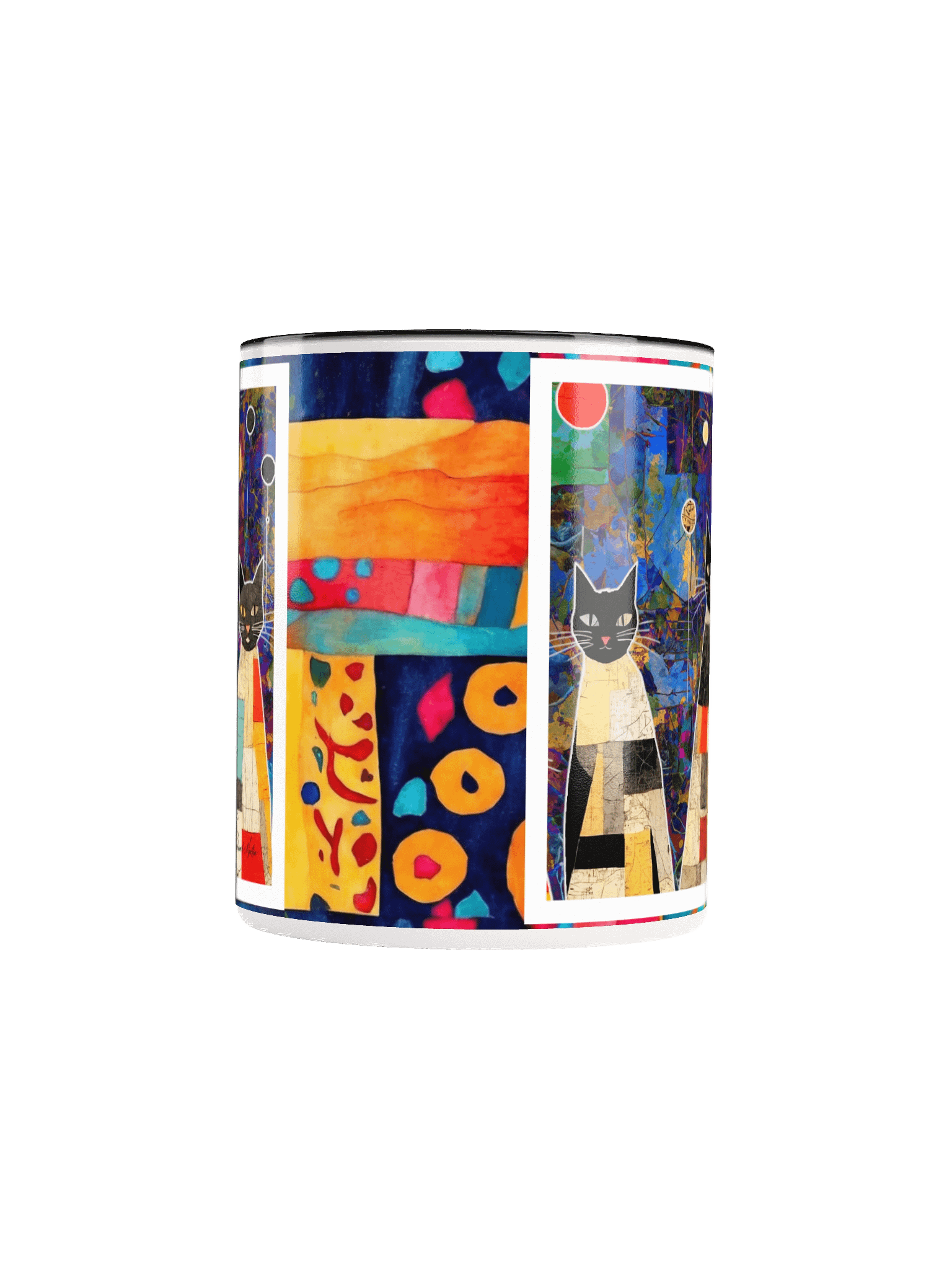 Whimsical Patchwork Cats Ceramic Mug product image (65)