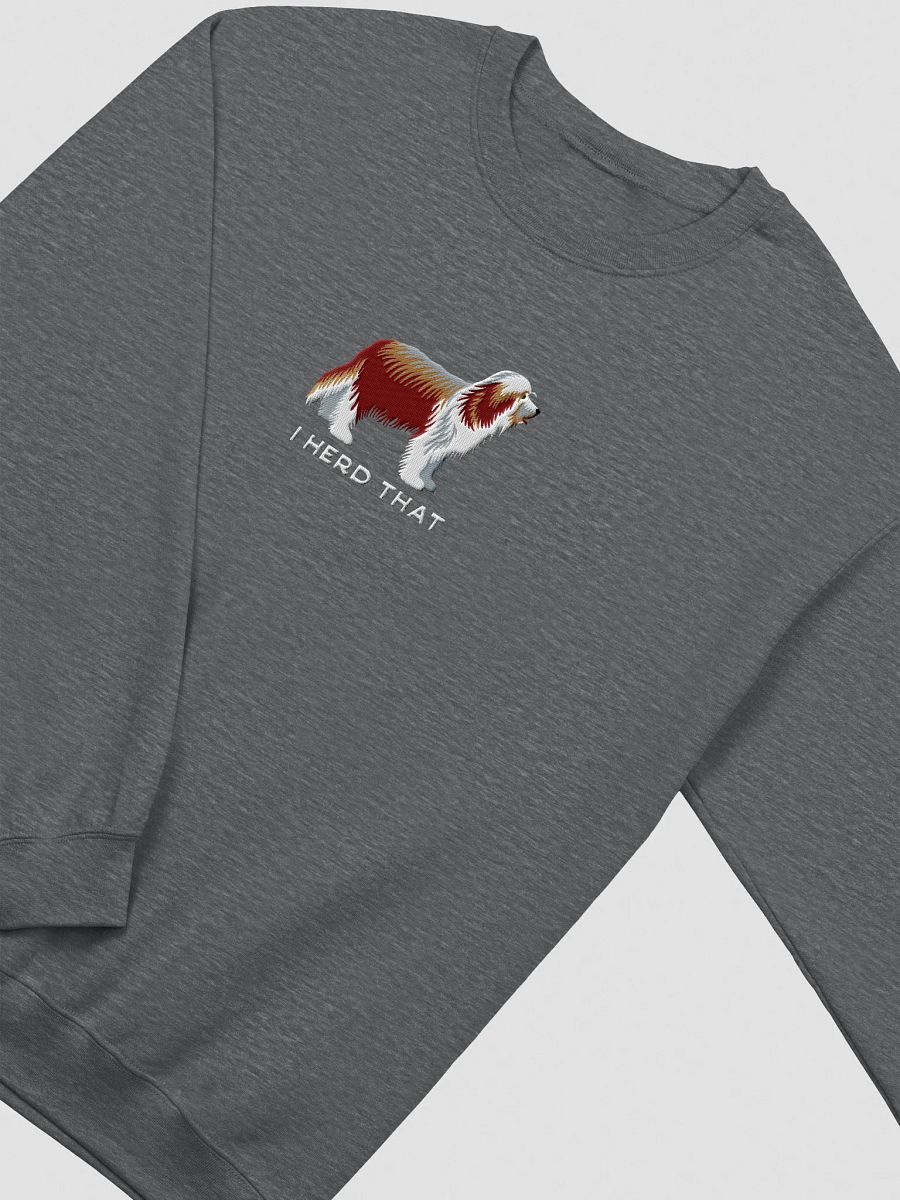 I Herd That Sweatshirt (Embroidered) of a Bearded Collie(Red & White) product image (12)