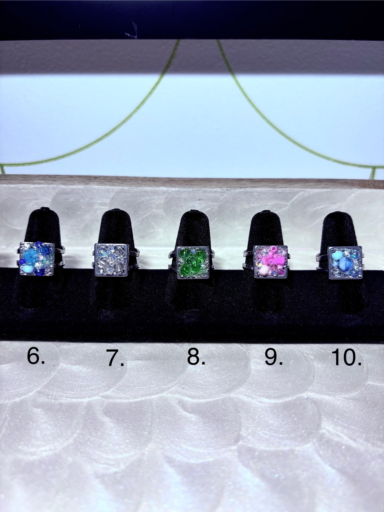 MFD-00230 | Radiant Tidepool | Adjustable Ring | Double-Band Stainless Steel | Handmade Coastal Charm Jewelry by Monique Faella Designs™ product image (2)