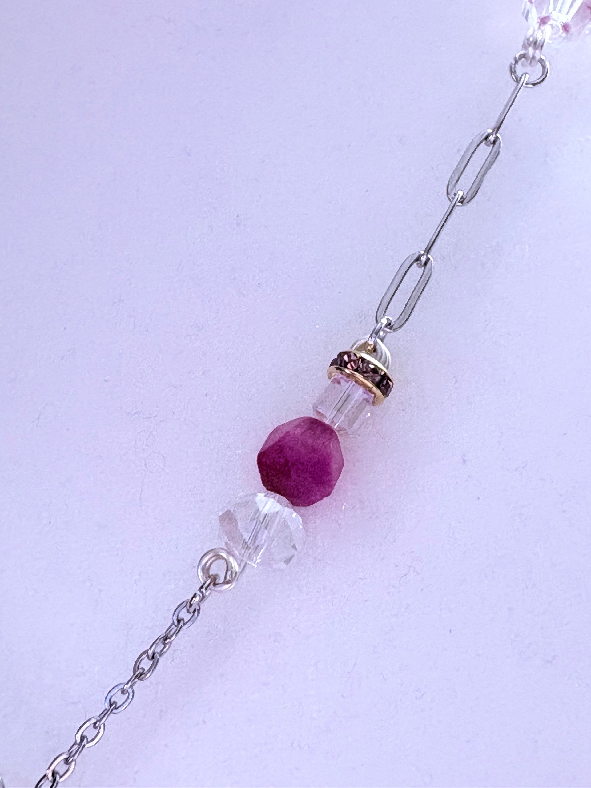 MFD-00186 | Beach Rose Druzy Pendant Necklace | Handmade Glass Beaded Jewelry | Monique Faella Designs™ product image (5)