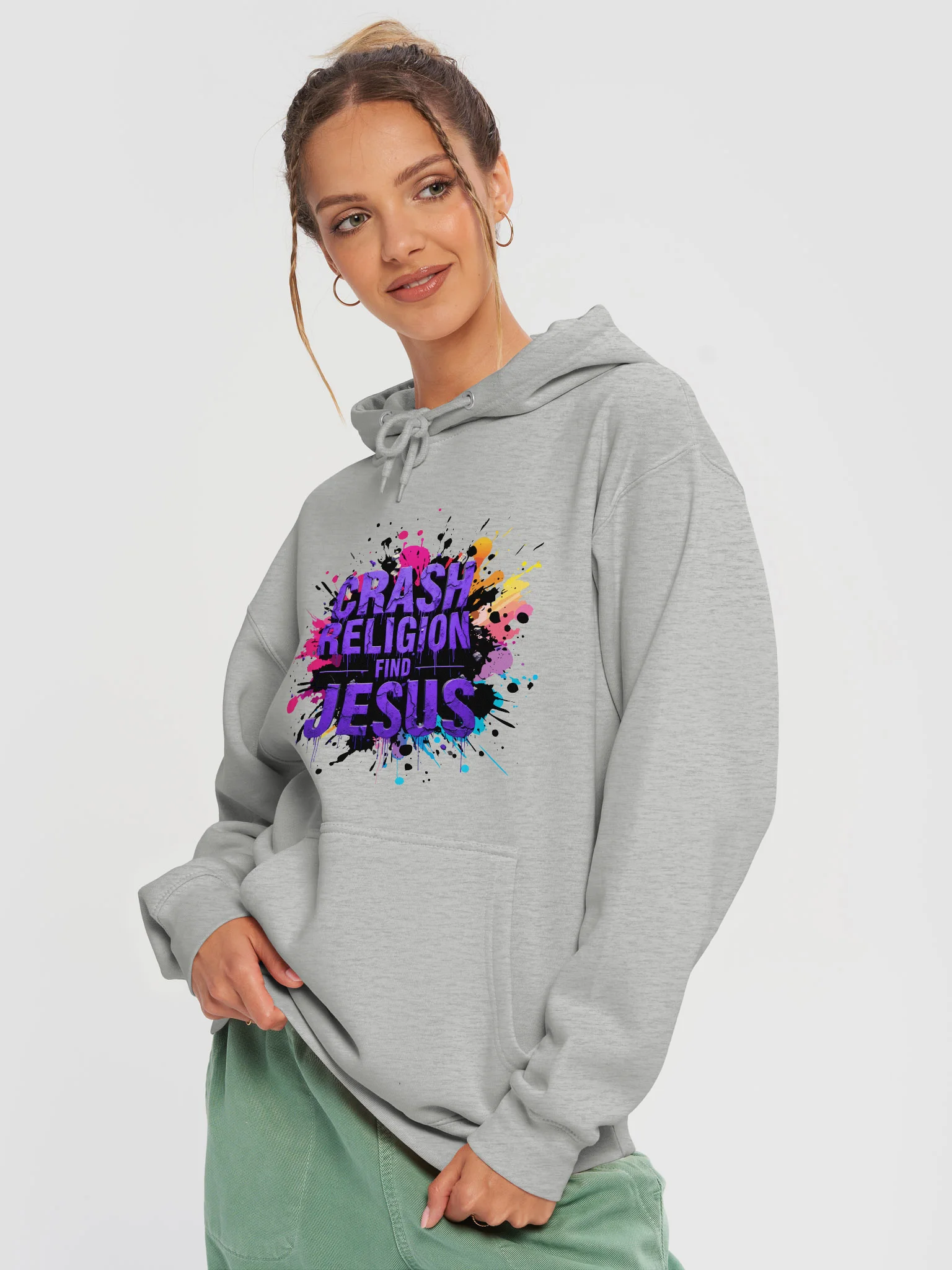 CRASH RELIGION. FIND JESUS. – GRAFFITI HOODIE product image (3)