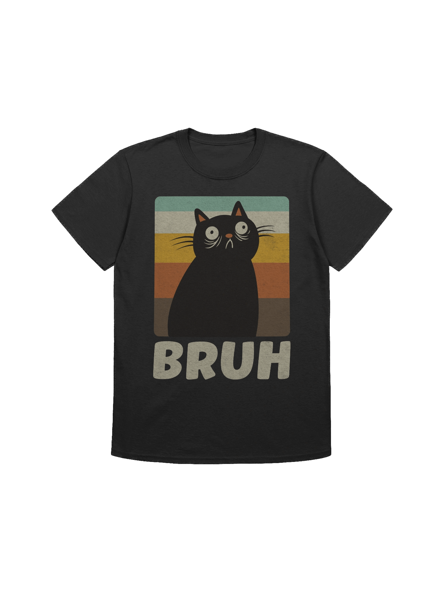 Black Cat BRUH Retro T-Shirt product image (2)