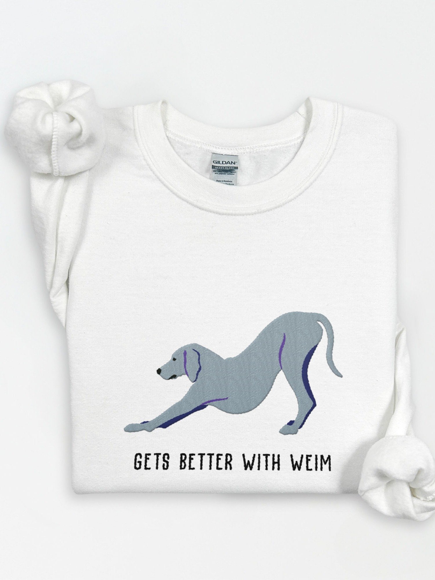 Gets Better With Weim Sweatshirt (Embroidered) of a Weimaraner product image (1)