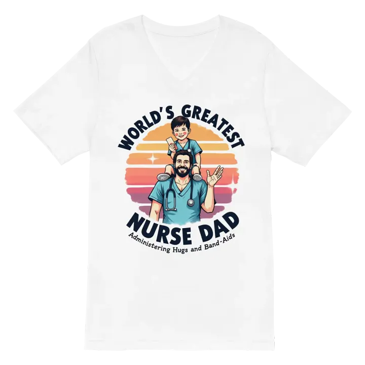 World's Greatest Nurse Dad V-Neck Tee product image (2)