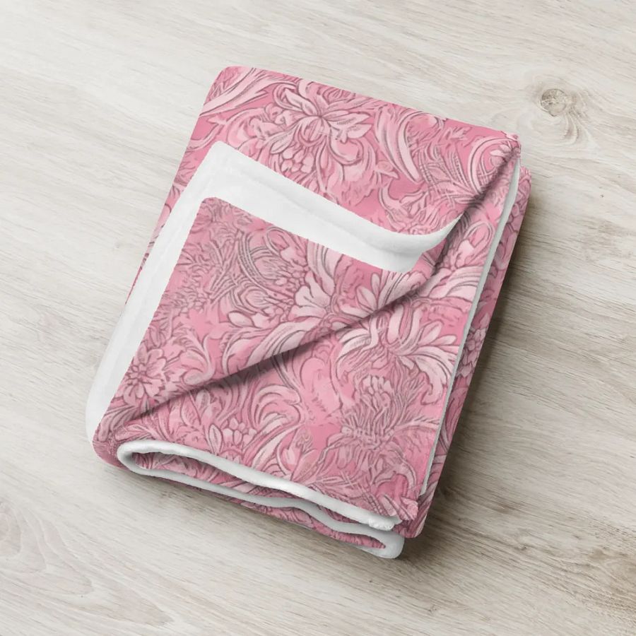 Pink Damask Blanket product image (6)