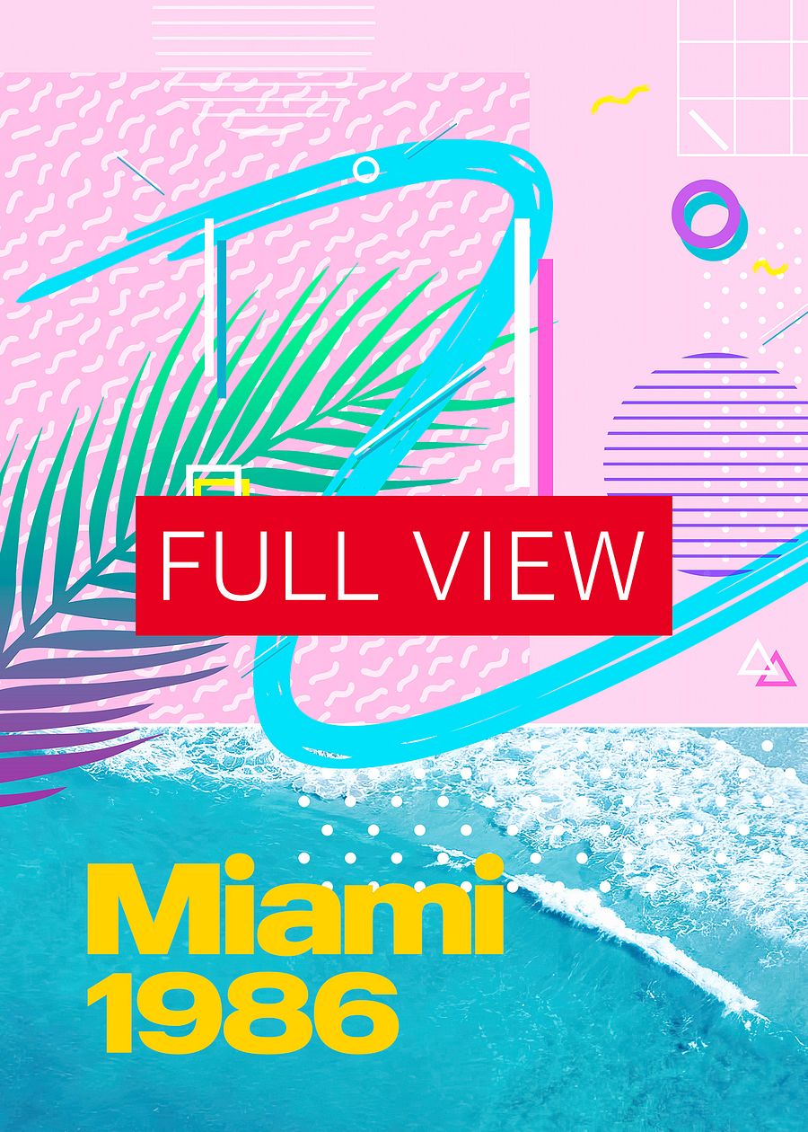 Retrowave poster: Miami 1986 [retrowave/vaporwave/synthwave] — aesthetic poster, retrowave art print, neon poster, 80s poster product image (3)
