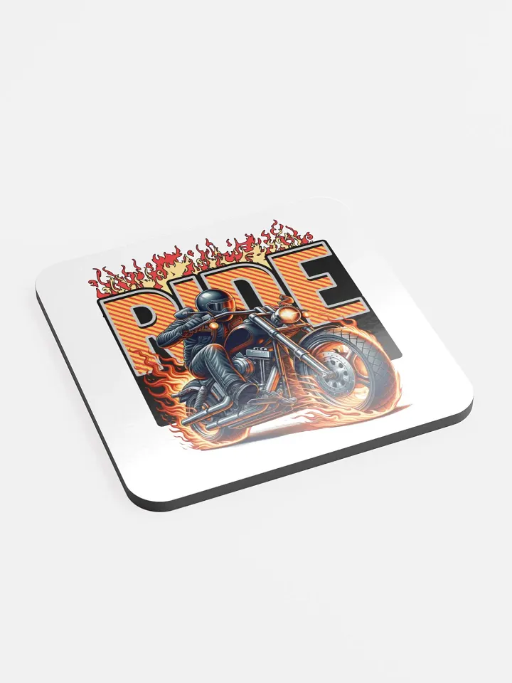 Ride Motorcycle Flaming Inferno Glossed Cork Coaster product image (2)