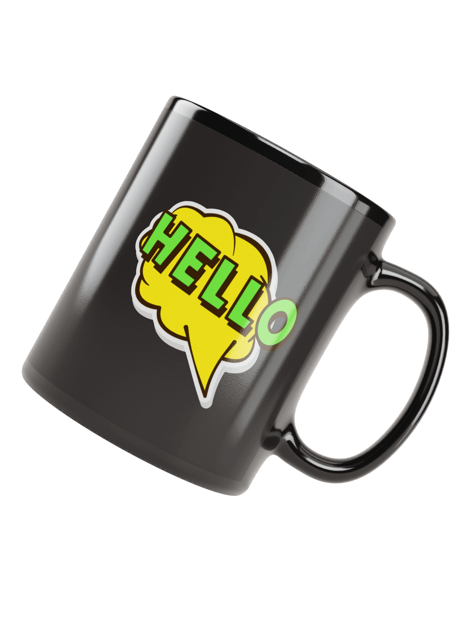 Hello Comic Speech Bubble Black Coffee Mug product image (5)
