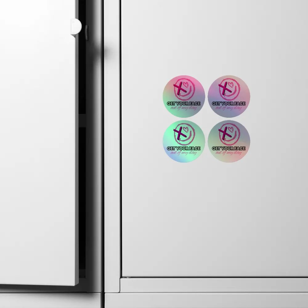 Cafe Collection: Get Your Face Out of My Day 4 pk holographic stickers product image (4)