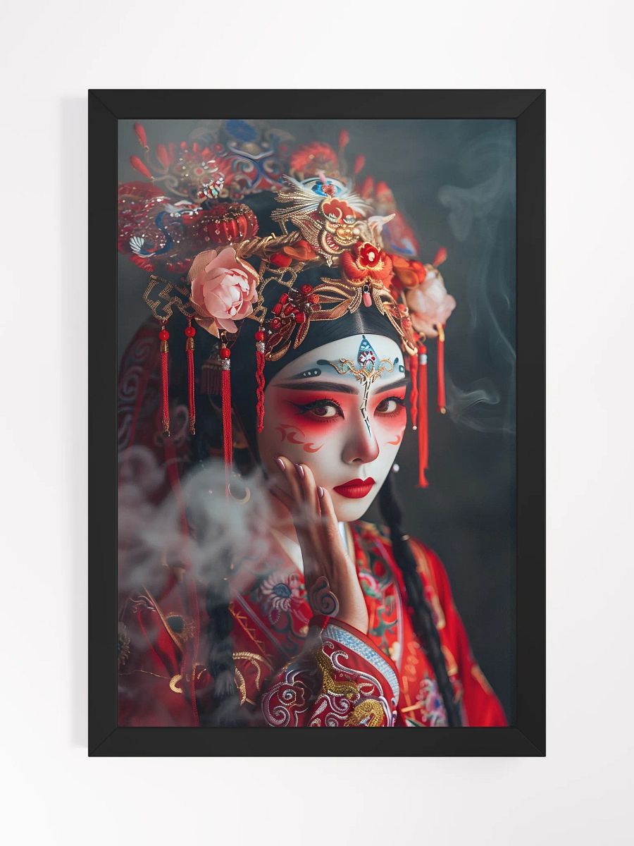 Woman in red traditional costume with elaborate headpiece product image (1)