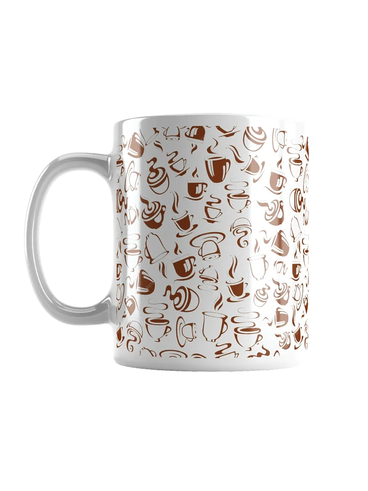 Coffee Cups and Mugs Seamless Pattern Print White Glossy Mug product image (2)