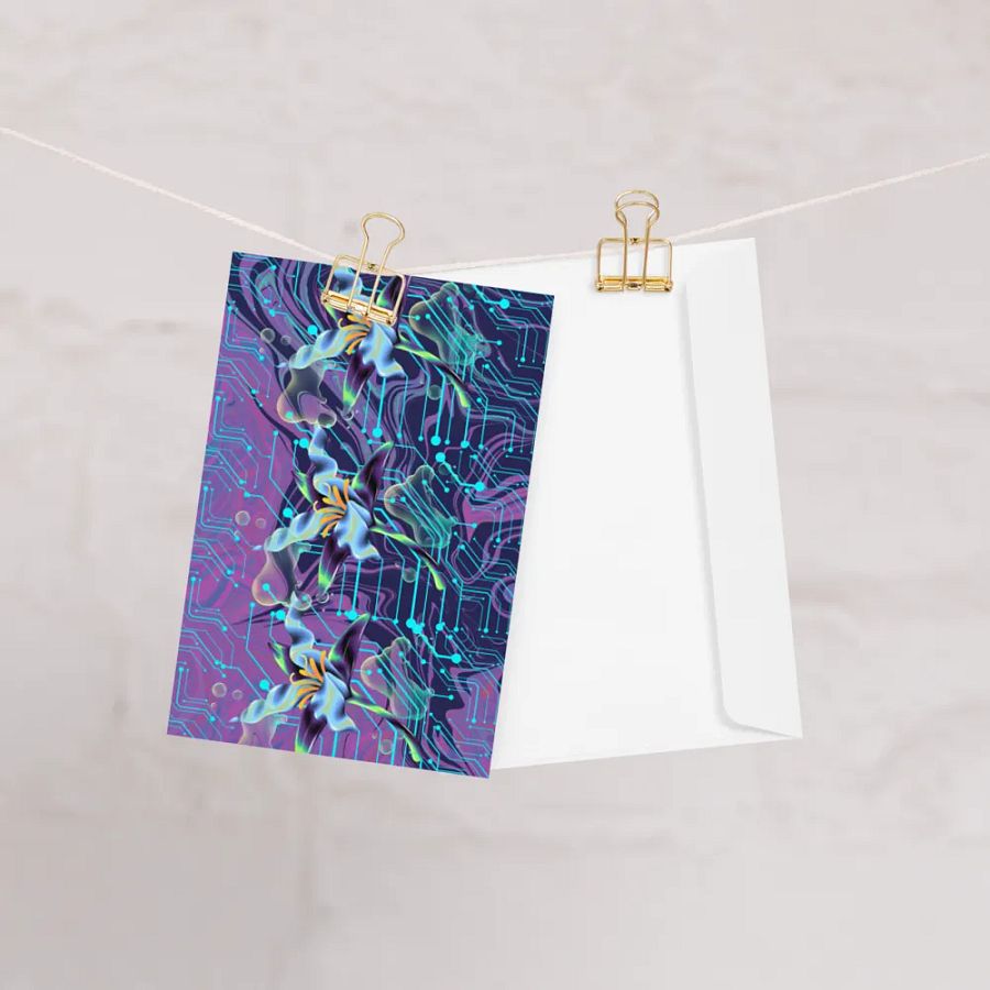 purple mood meta-magic teal meta-magic greeting card for stylish gifts product image (10)