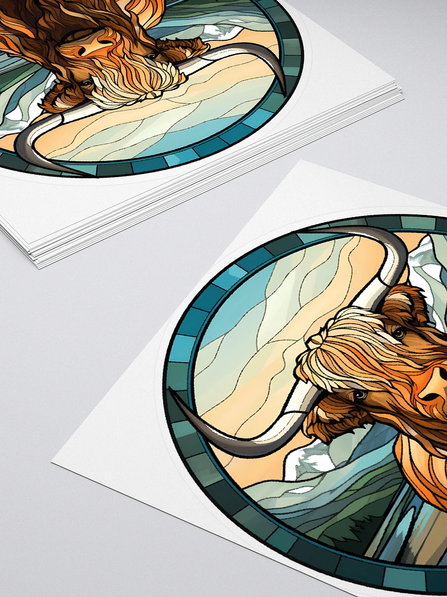 Stained Glass Highland Cow Sticker product image (4)