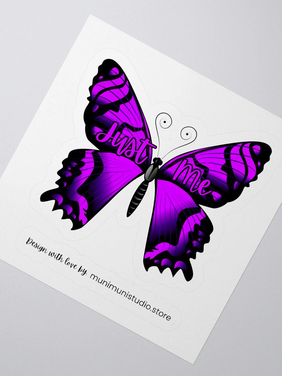 Just Me – Purple Butterfly Inspirational Quote Sticker product image (5)
