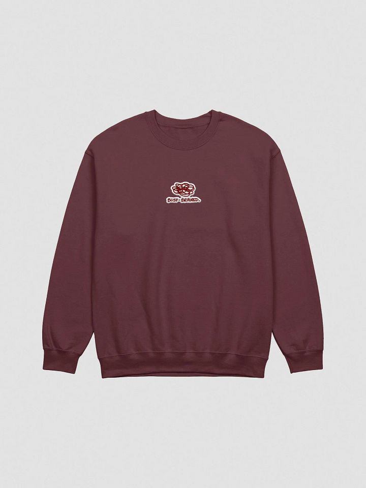 BUSY-BRAINED embroidered crewneck (maroon bubble design) product image (2)