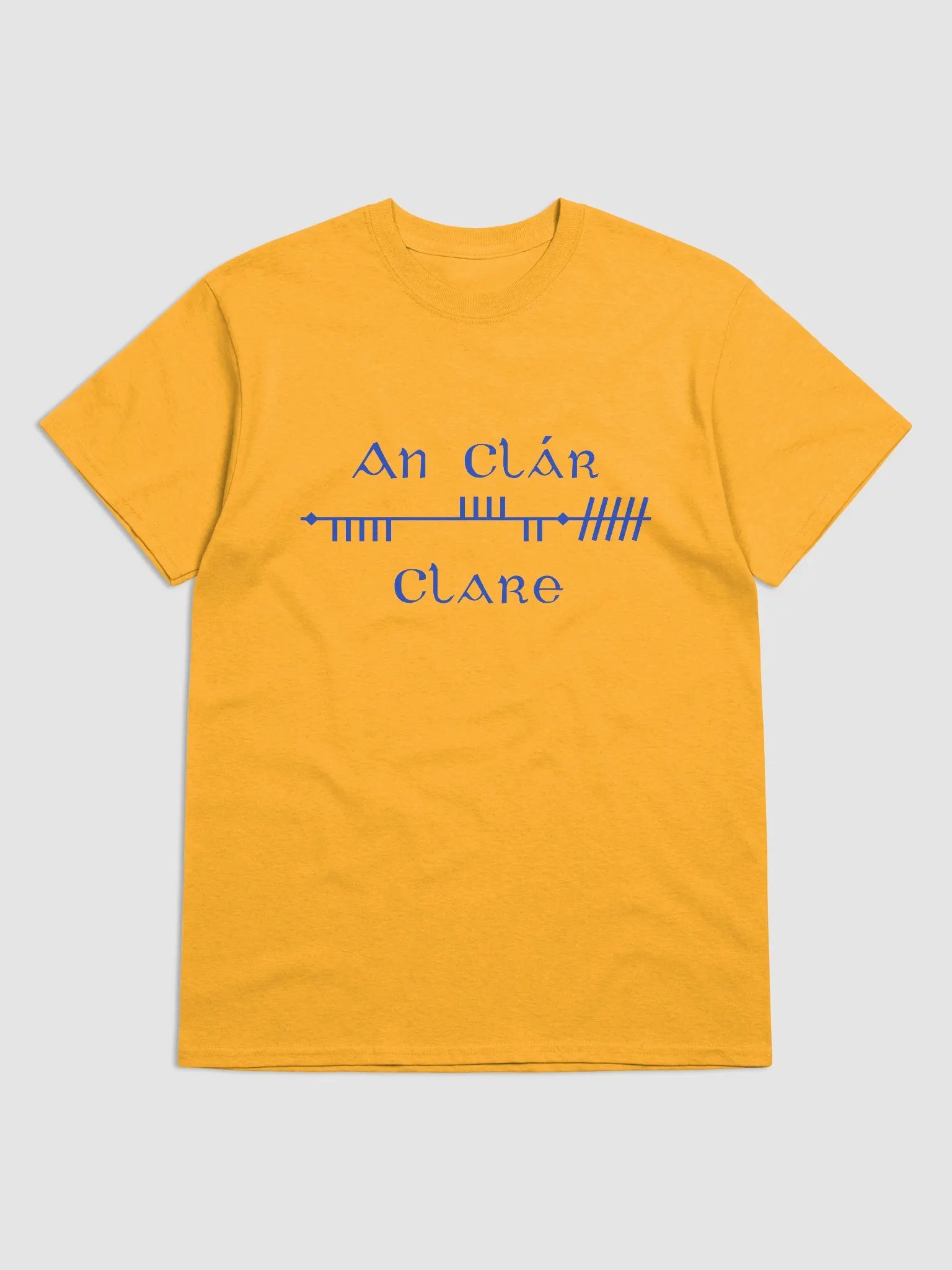 Clare/An Clár Gold Scholastic Style Ogham Printed T-shirt product image (1)