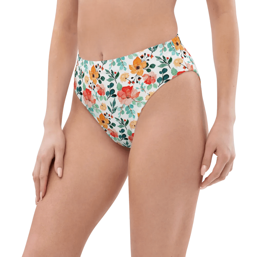 Watercolour Floral Pattern High Waisted Bikini Bottom product image (7)