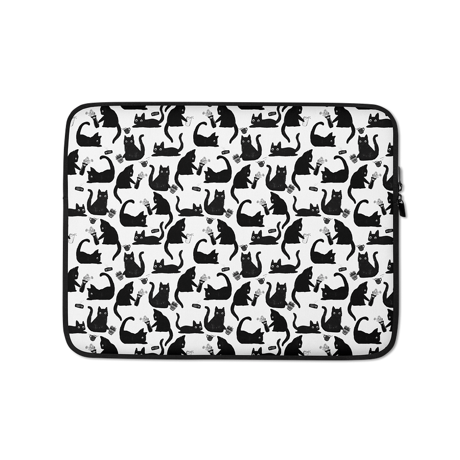 Bad Cats Knocking Stuff Over Patterned Laptop Sleeve product image (1)