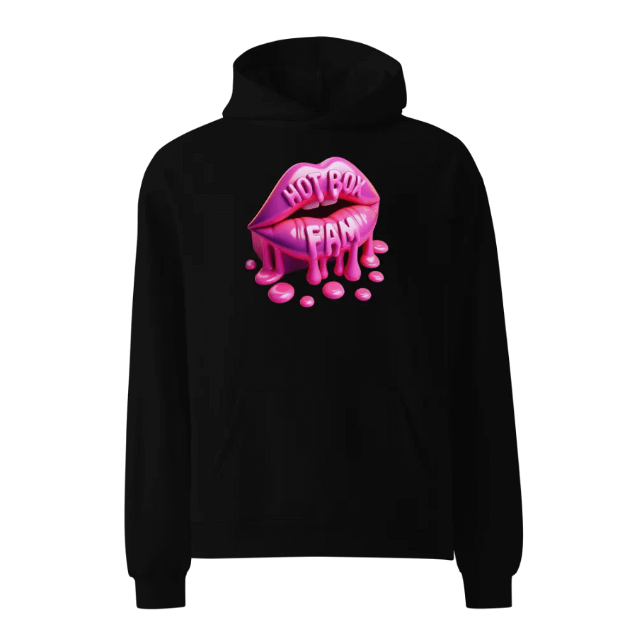 HOT BOX FAM HBF HOT PINK DRIPPING LIPS HOODIE product image (1)