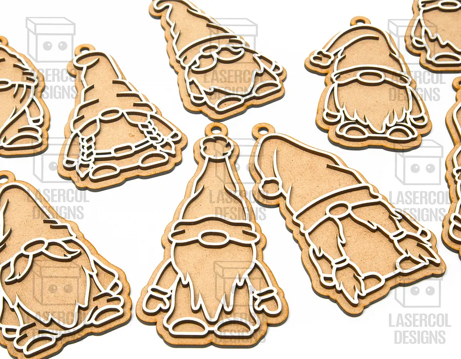 Gingerbread Gnomes Christmas Ornaments (10 Styles) - Laser Cut Files product image (4)