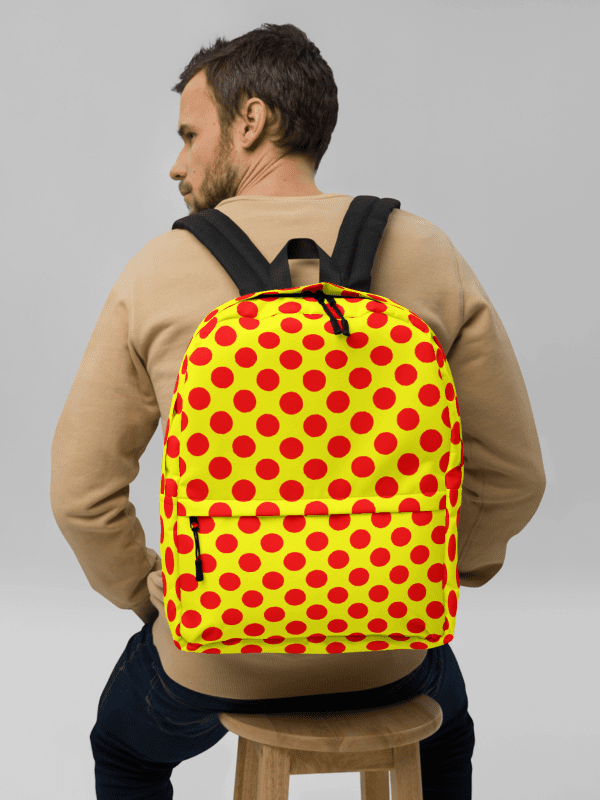 Red Polka Dots on Yellow Backpack product image (1)