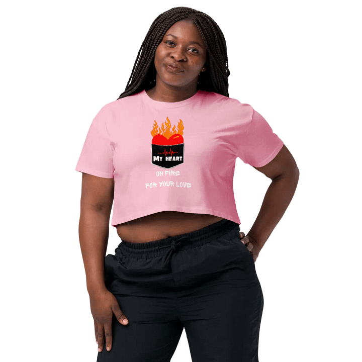 My heart on fire for your love crop top product image (2)