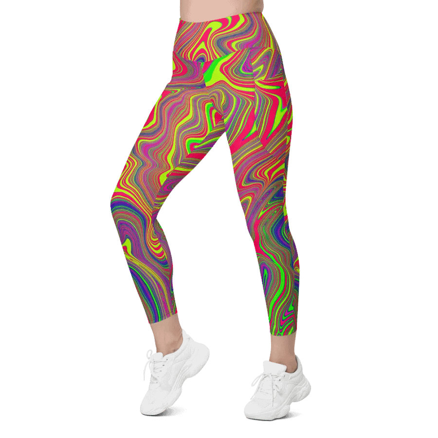 Leggings with Pockets - Colorful Liquid Swirls product image (3)
