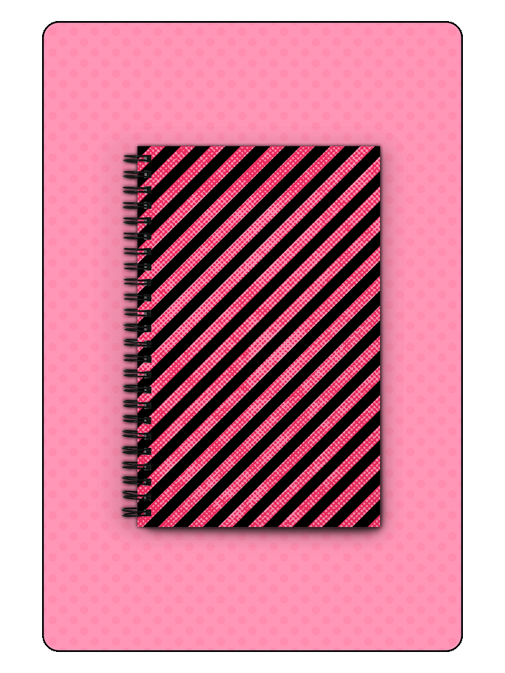 Pink & Black Grunge Stripes Spiral Notebook Great For Journaling product image (1)