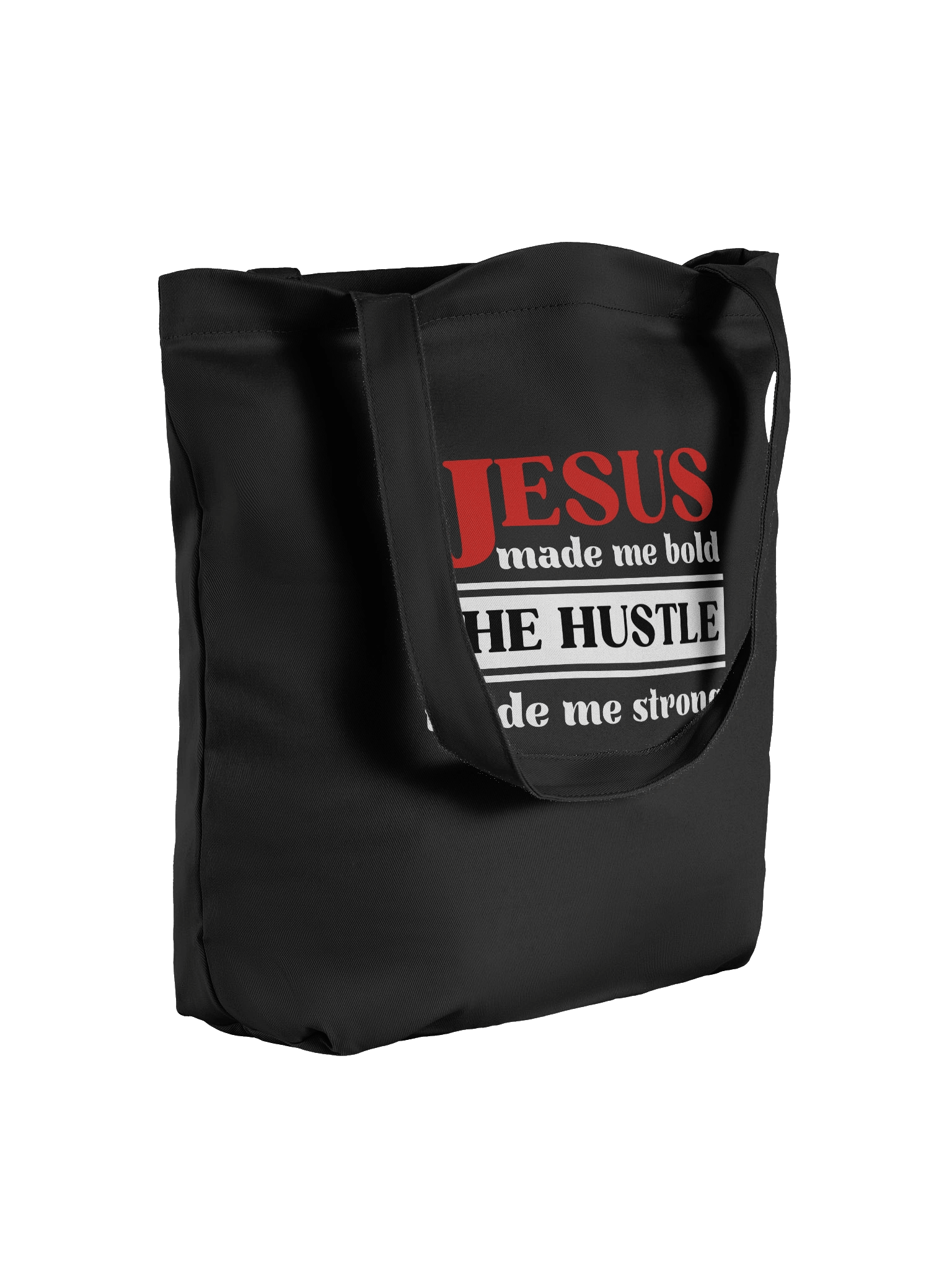 Jesus Made Me Bold The Hustle Made Me Strong Tote Bag | Faith & Hustle Christian Tote | Inspirational Gift for Women of Faith product image (3)