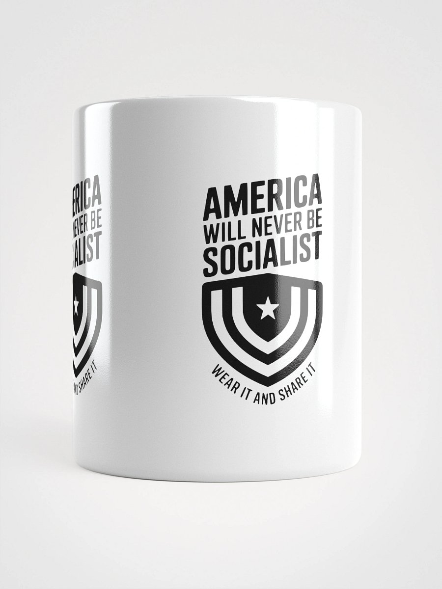 "America Will Never Be Socialist" Mug - Black Ink product image (5)