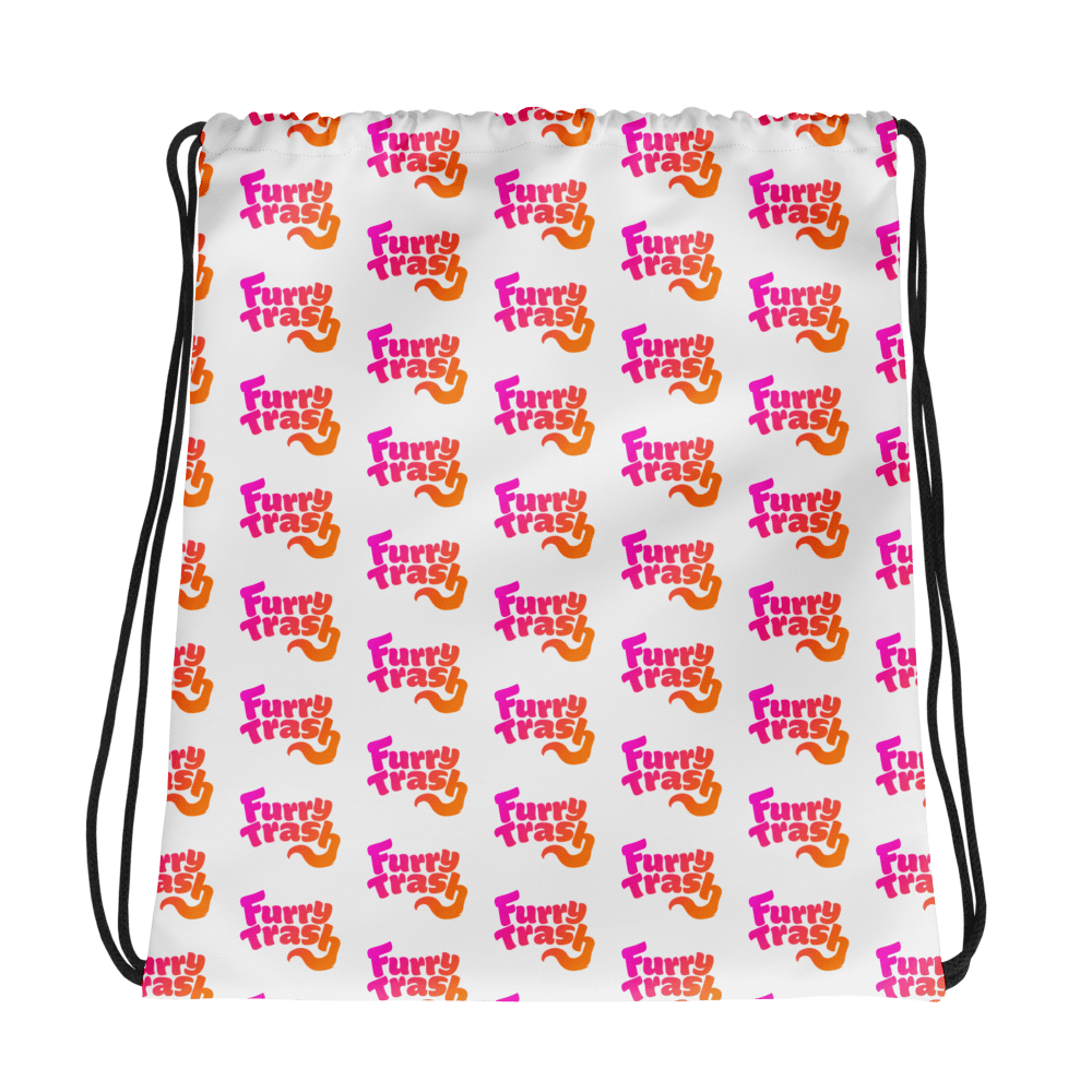 Furry Trash Patterned Drawstring Bag - Bubble Logo (Sunrise) product image (1)
