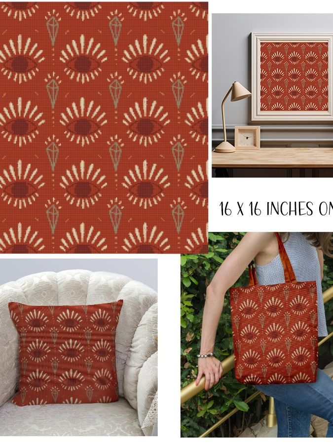 Bohemian Accent Printable Cross Stitch Pattern: Unleash Your Creative Side Crystals Eyes Modern product image (1)