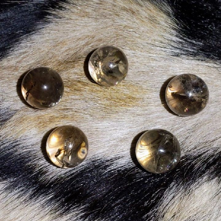 1 PC. Rainbow Filled Smokey Quartz Crystal 1 Inch Sphere product image (1)