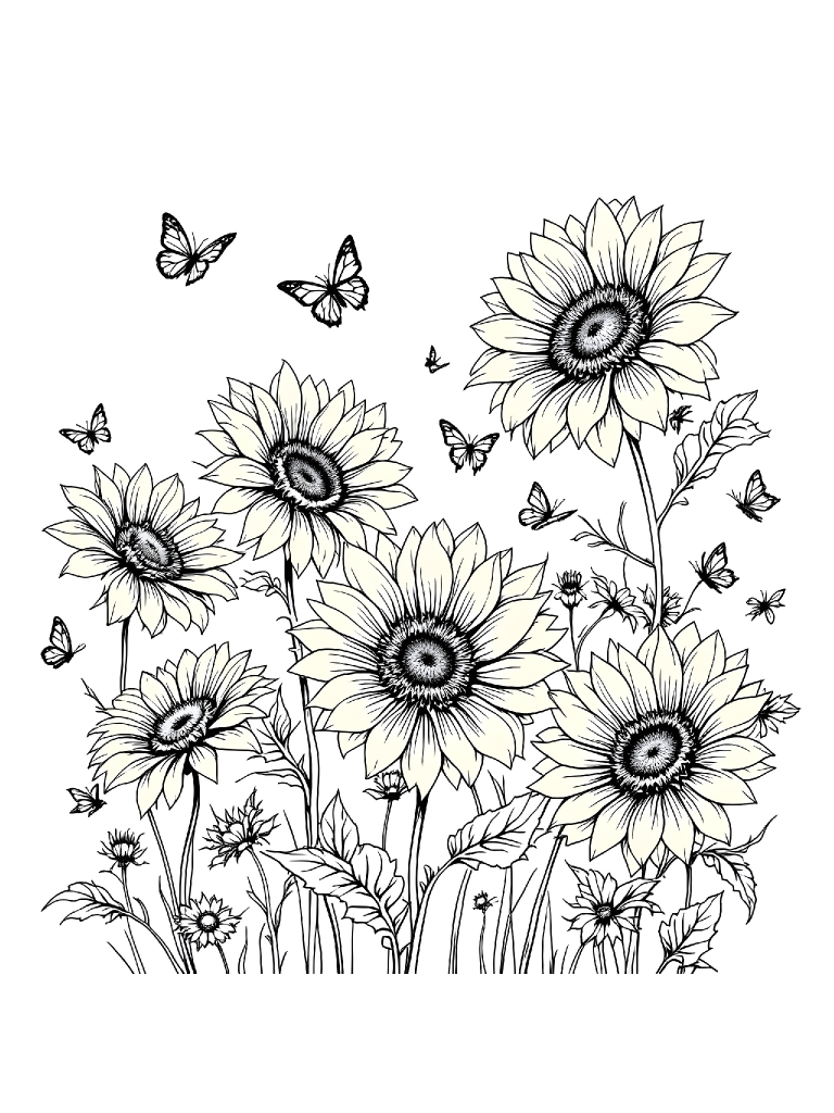 20 Sunflower and Butterfly Clipart, Digital Download, Floral Wall Art, Wedding Invitations, Scrapbooking, Card Making, Printable Decor product image (2)