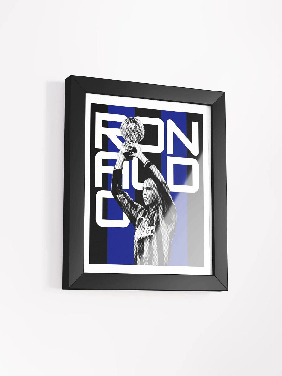 Ronaldo BW Inter Milan Name Art Framed Print product image (2)