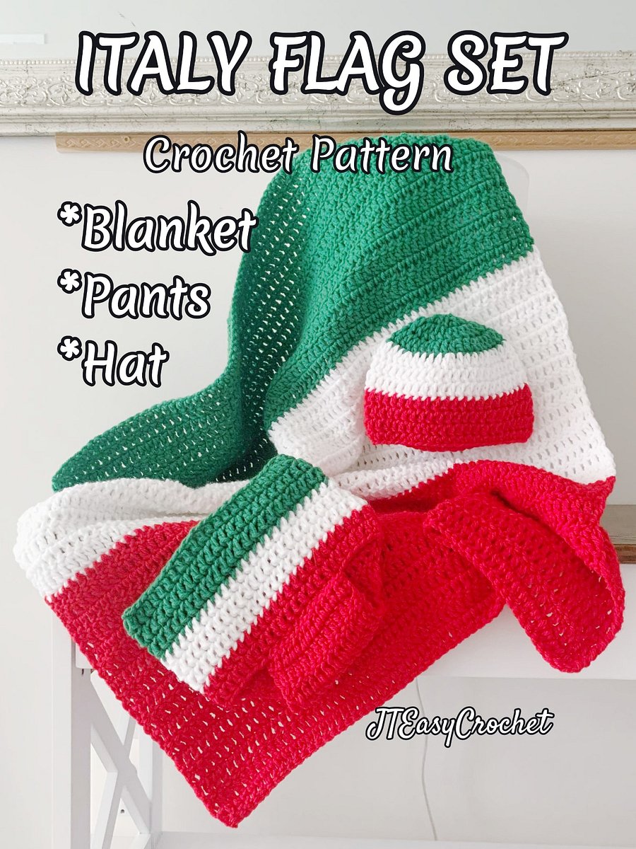 Baby Set Crochet Pattern, Blanket Beanie Pants Crochet Set, Italy Germany or French Photo Prop product image (1)